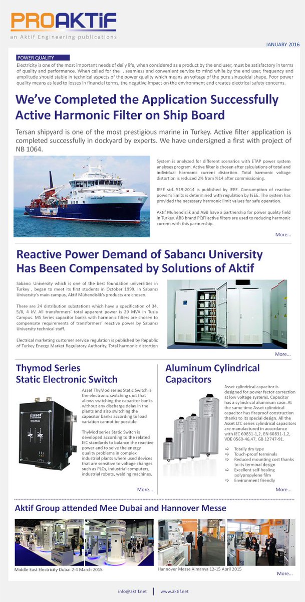 Aktifelektrotek's tweet photo. #ProAktif 2016-1: For details click here; https://t.co/KqHiFzxyyy
#PowerQuality #EnergyQuality #Electric #Energy https://t.co/ACH2y4nlbs