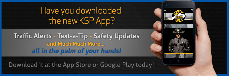 kystatepolice's tweet photo. RT #NewYearsResolution - REDUCE CRIME IN KY! Help us by downloading the KSP Mobile App & reporting criminal activity https://t.co/npjHlXd0oY