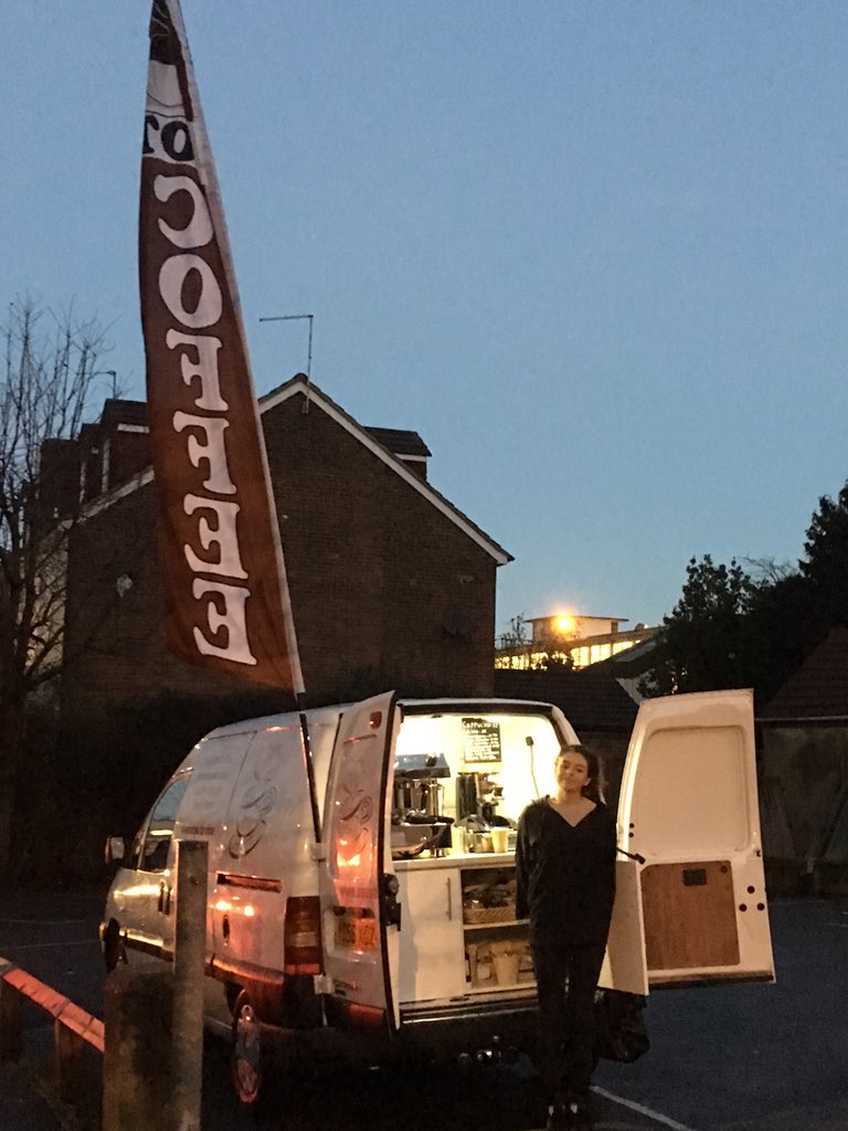 Annabelle first week with #coffee van in #Horsham. Retweet and enjoy a fresh coffee for #free