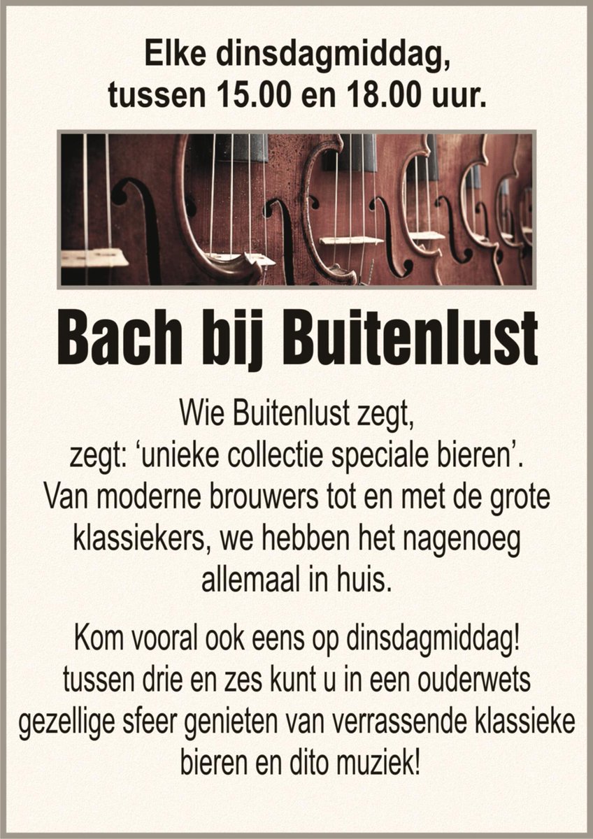 Vanmiddag van 15.00uur tot 18.00uur genieten van een lekker drankje en #klassiekemuziek <a href="/cafebuitenlust/">Café Buitenlust</a> #oirschot