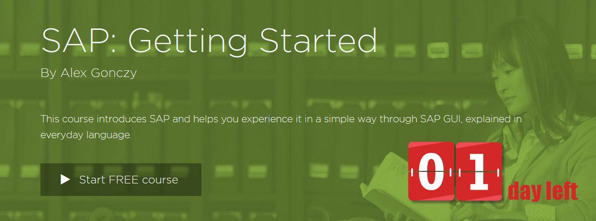 abapmentor's tweet photo. Your last chance to watch #SAP: Getting Started for FREE at #Pluralsight! Here is the link: https://t.co/yBOvgTh1Kh https://t.co/8fx8vBG1oA
