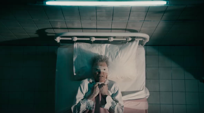 pitchfork's tweet photo. Watch a teaser for David Bowie's "Lazarus" video https://t.co/R8YMcNM9fR https://t.co/SM8pcZWXN4