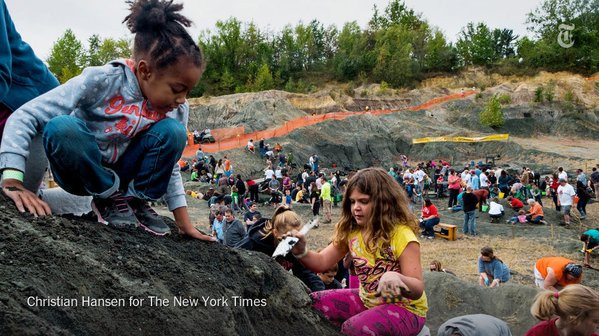 nytimes's tweet photo. Behind a Lowe's store in New Jersey, signs of a dinosaur mass extinction https://t.co/74iYnjUuuG https://t.co/rX4wxBf9k5