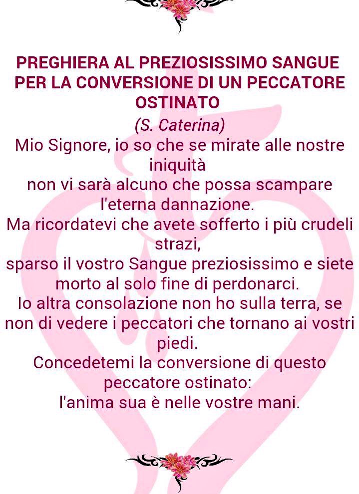 Preghiera Al Preziosissimo Sangue Per Una Grazia