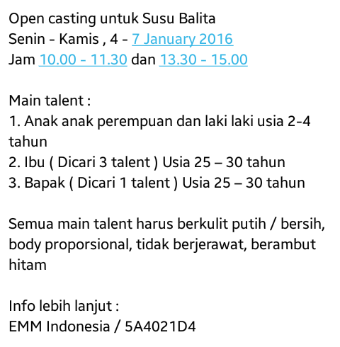 SesepuhNFT's tweet photo. Open casting Susu Balita, check it out! ( @EMMIndonesia ) https://t.co/vqNHFjfZah