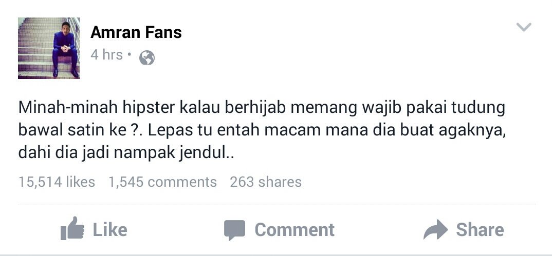 _AmranFans's tweet image. Retweet la kalau rasa kawan kau pakai mcm ni..