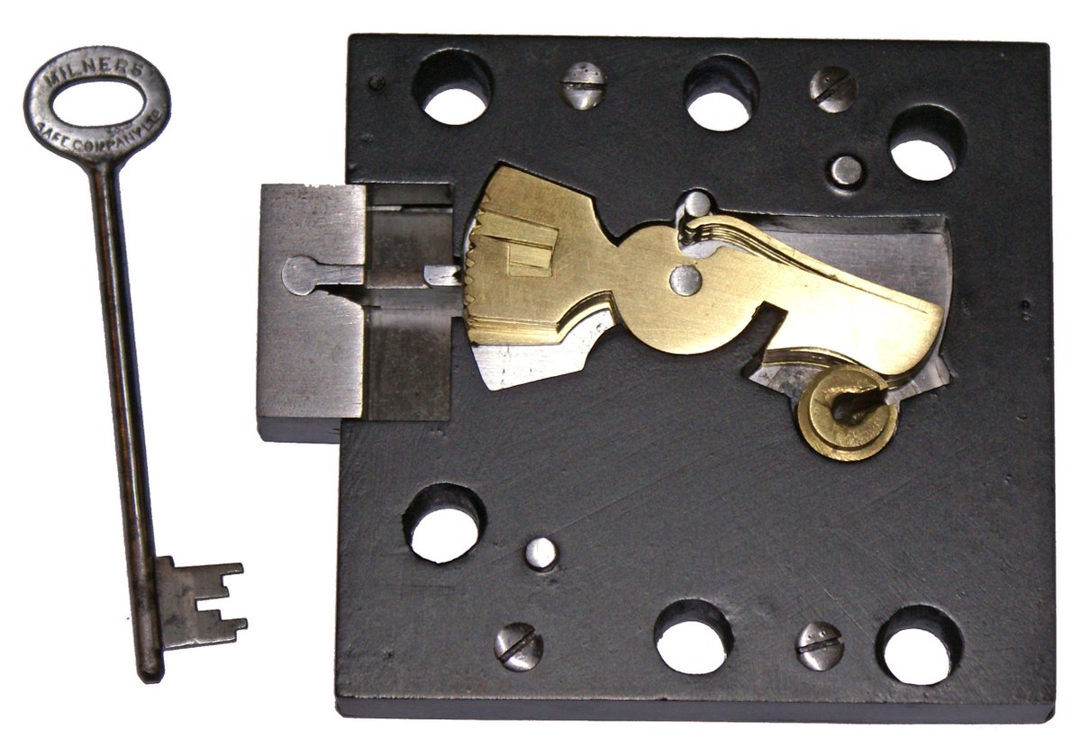 An unusual Milner safe lock with a 'anti-pressure' bolt stump. Have you seen this feature in other locks?