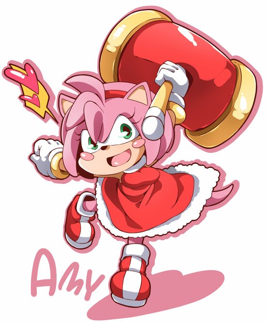 できました 描くガチャお題『エミー・ローズ(ソニックシリーズ)』 