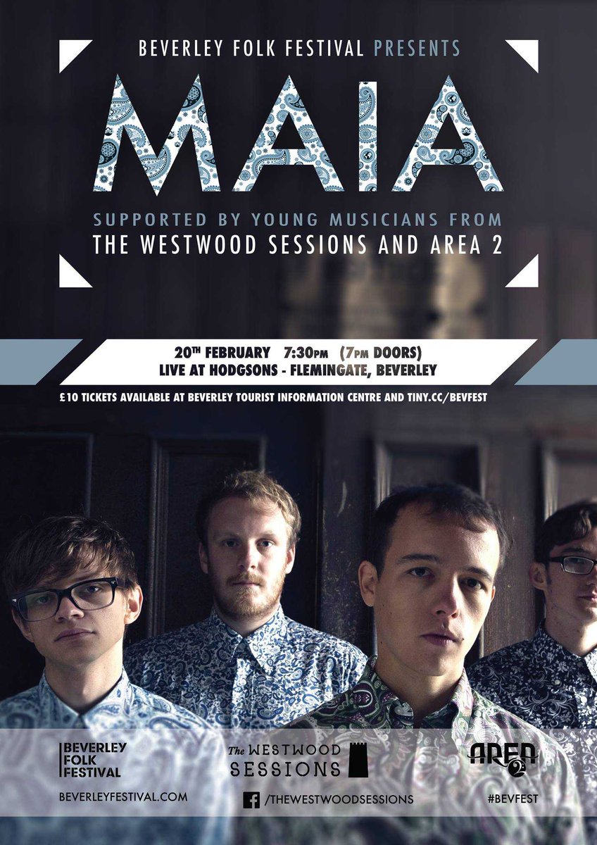 BeverleyFest's tweet photo. On the twelfth day of Xmas #BevFest gave to me... 
A concert with @maiatheband in February! https://t.co/SqRVGeKGSX