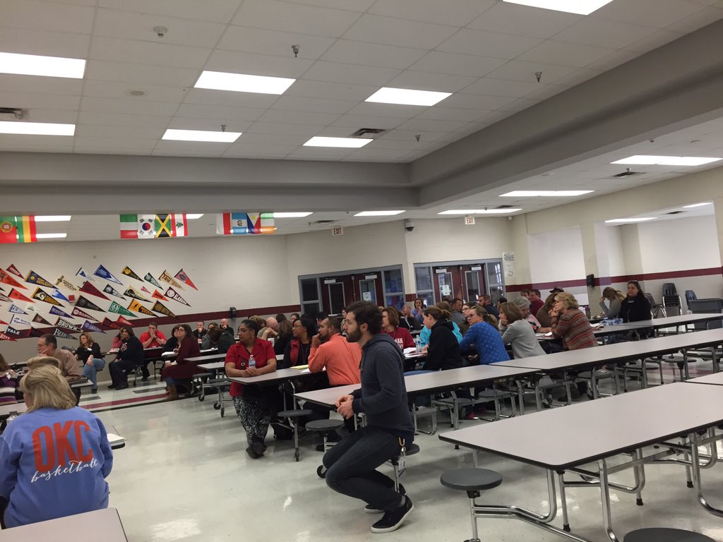 shssparkman's tweet photo. Mr. Shaw addressing the faculty and staff before the new semester starts. #greatstart2016 https://t.co/SZmLWMAzrx