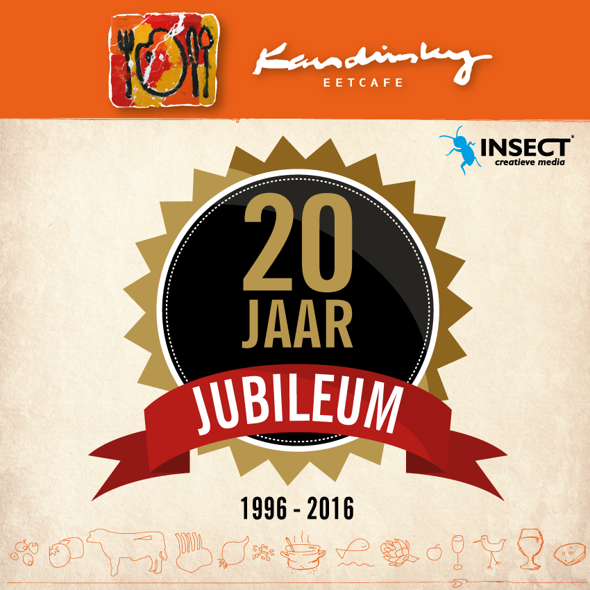 Insectcreatieve's tweet image. Wij feliciteren onze gewaardeerde klant #EetcaféKandinsky met het 20-jarig jubileum!