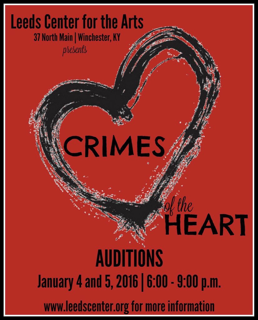 leeds_center's tweet photo. It's not too late!  You still have time to audition for 'Crimes of the Heart'.  Auditions continue tonight at 6:00. https://t.co/AkAQ5jWYuS