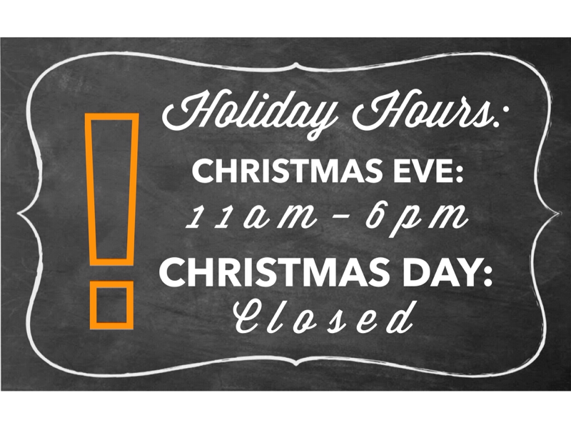 Tonight we will be closing at 6 p.m. and will be closed all day tomorrow, Christmas Day. #MerryChristmas