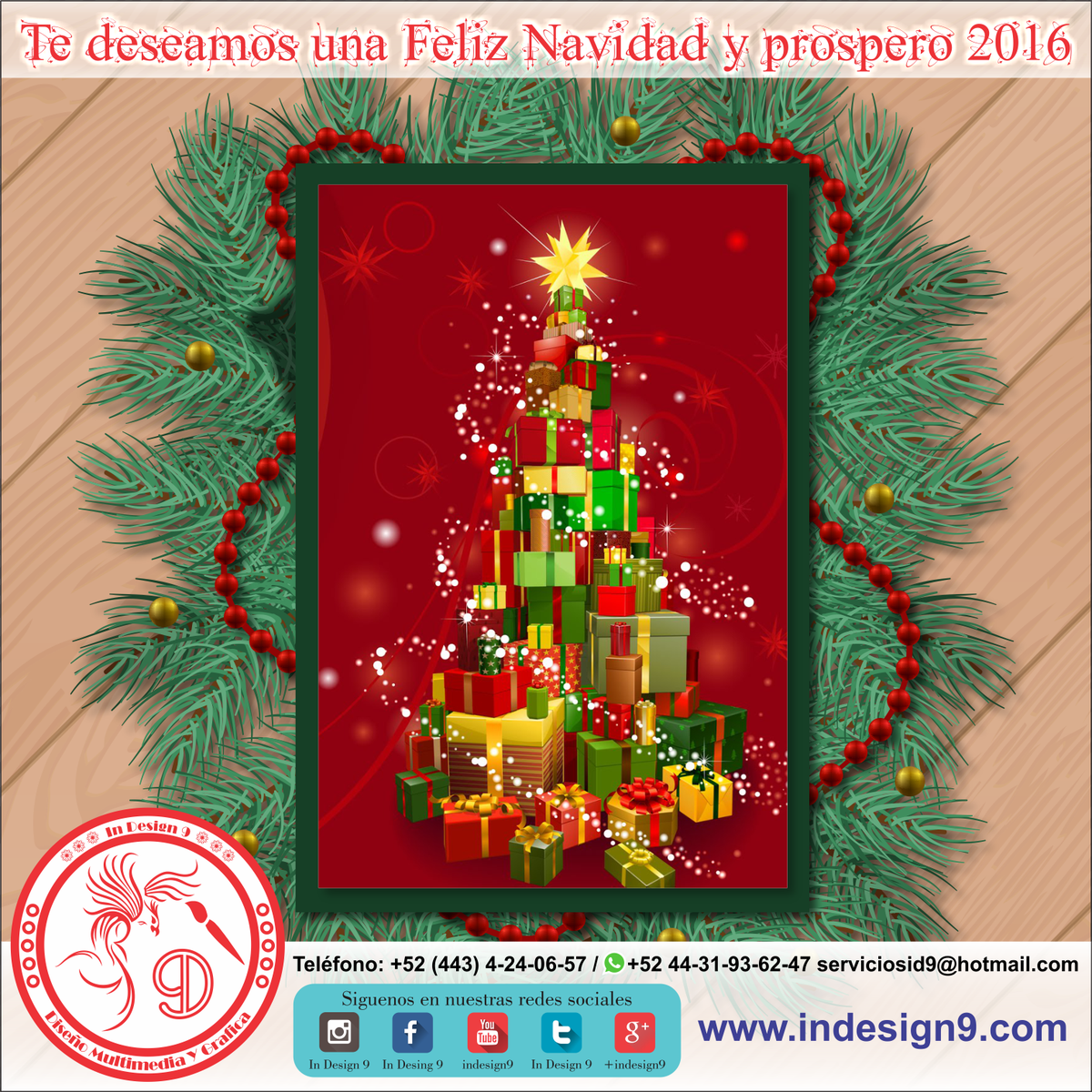 In_Design_9's tweet photo. En #InDesign9 te deseamos una #FelizNavidad y un prospero #2016 a lado de tus seres queridos. https://t.co/TIG8JtNc9m