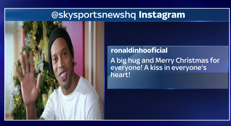 SkySportsNews's tweet photo. One of the best players of this generation, here is Ronaldinho's Christmas message! #SSNHQ https://t.co/0O2whSDCFJ