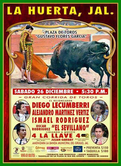 26DIC 17:30 La Huerta, Jal. <a href="/diegolecumberri/">diego lecumberri</a> Alejandro Martínez Vértiz, Israel Rodríguez, Óscar Rodríguez 4LA LLAVE4