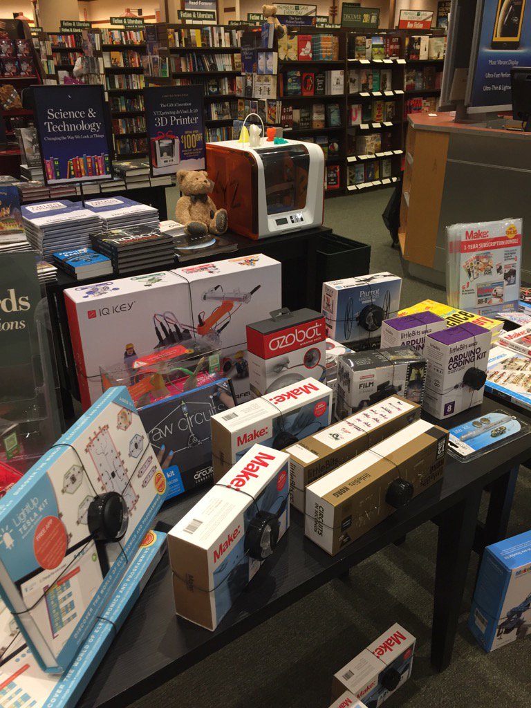 Last minute Christmas shopping <a href="/BNBuzz/">Barnes & Noble</a> and what is on center display?  #makers #3dprinting Cc. <a href="/make/">Make:</a> <a href="/AmericaMakes/">America Makes</a>