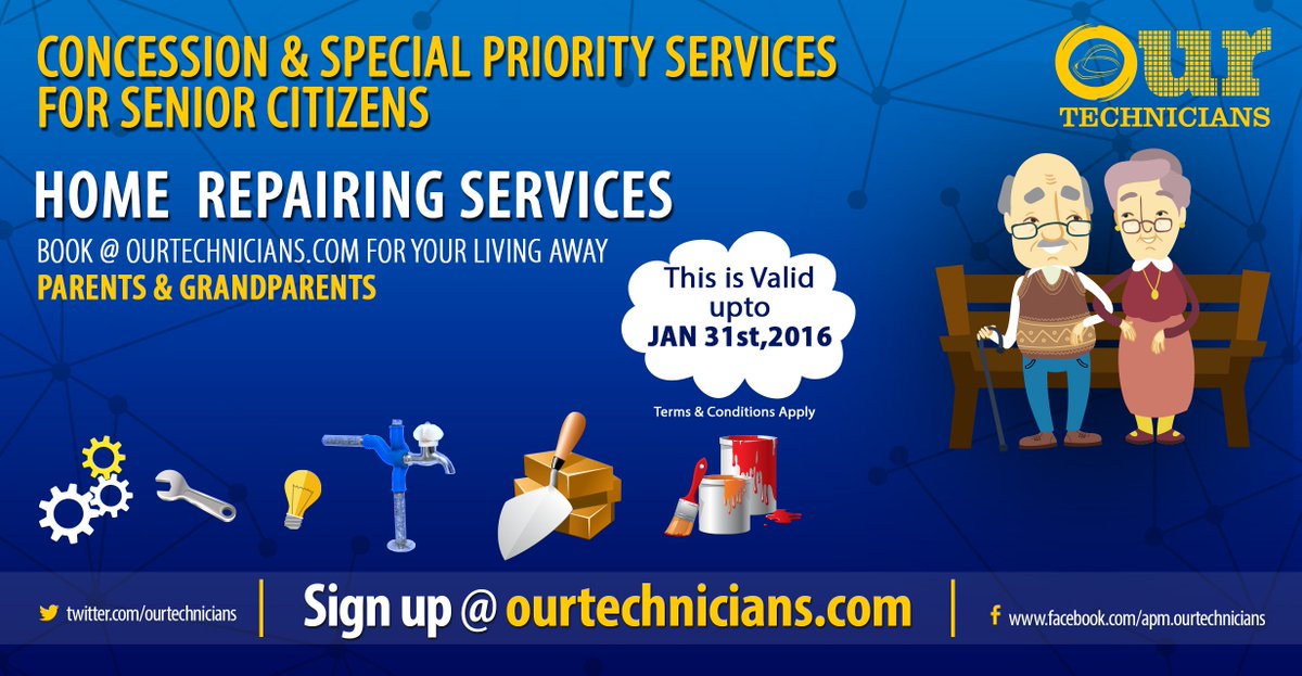 ourtechnicians's tweet photo. #seniorcitizen #homerepairs #parents #grandparents #ourtechnicians #chennai #electricians #plumbers #carpenters https://t.co/vef14uInia