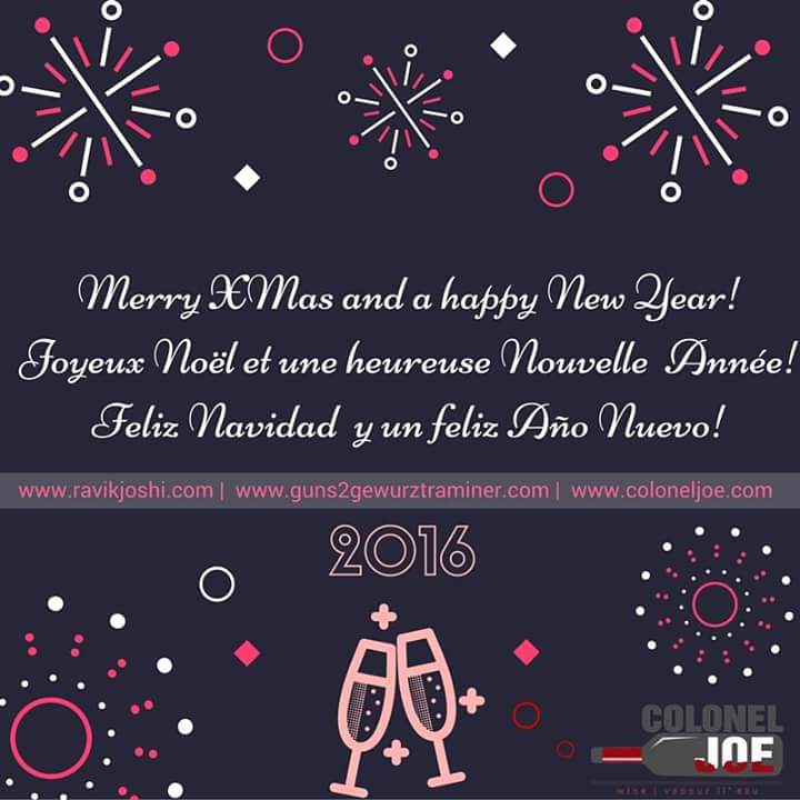 ravikjoe's tweet photo. Merry Xmas & Happy New Year! #wine #spirits #ColonelJoe #newyear #ChristmasEve #ChristmasVacation https://t.co/4wQph13uBK