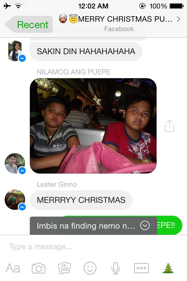 ayvun's tweet photo. Ganito namin salbungin ang pasko!! HAHAHAH! Merry Christmas, PUEPE!! #Bumbae https://t.co/MWQGkFgqA1
