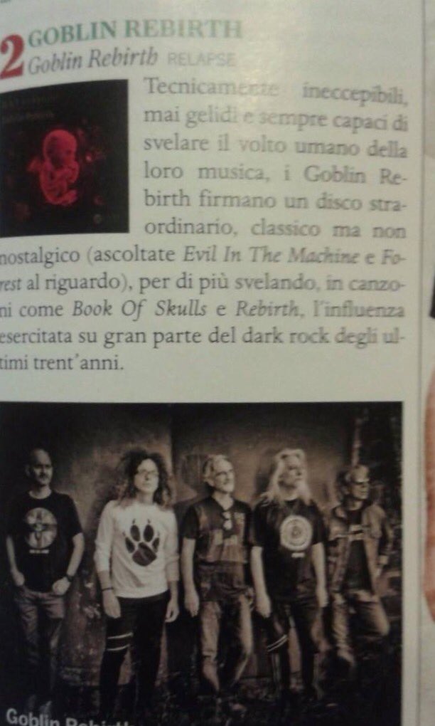 Goblin Rebirth Number 2 of top albums 2015 in Classic Rock magazine! Yeah!!!