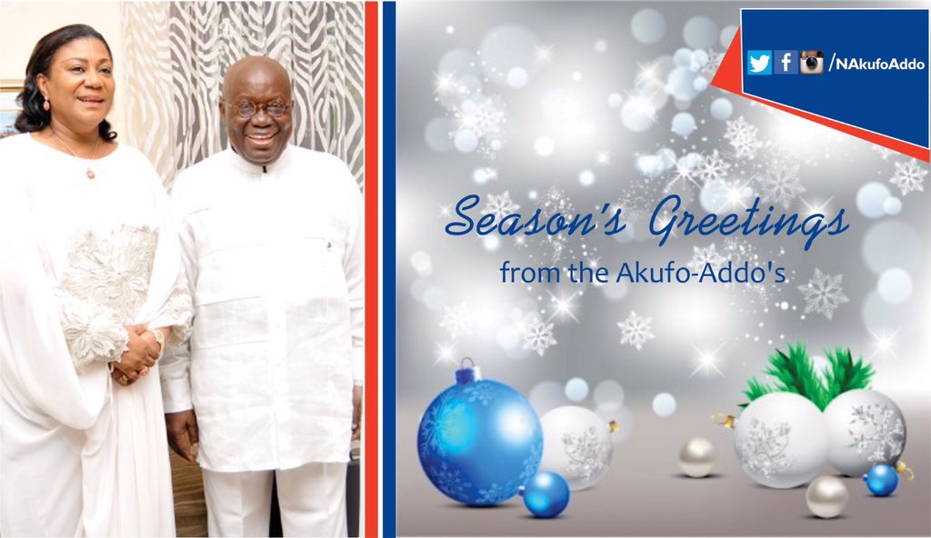 NAkufoAddo's tweet image. Season's Greetings from the Akufo-Addo's