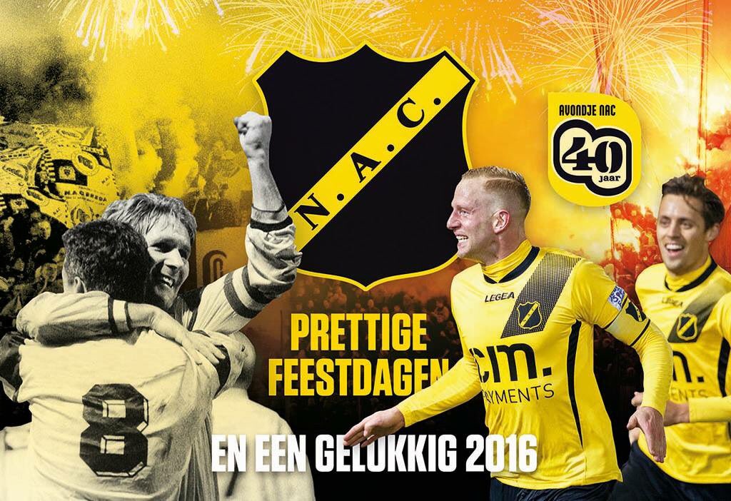 NAC Breda wenst al haar supporters prettige feestdagen en een gelukkig, gezond en sportief 2016! Hup NAC! #NACpraat