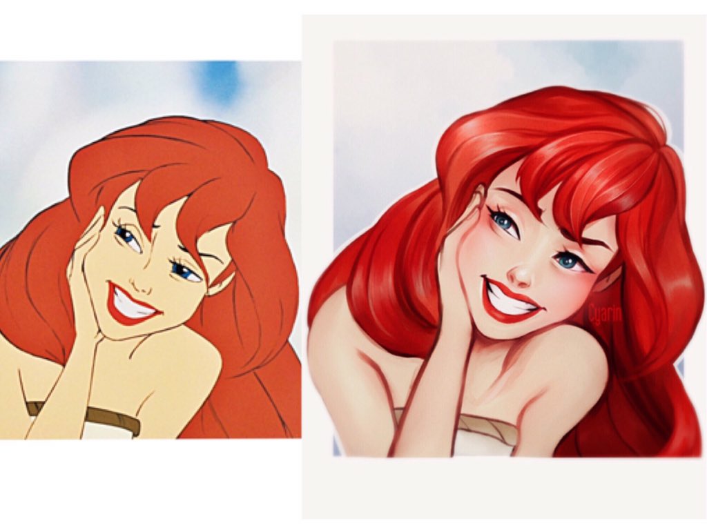 Cyarine's tweet photo. and as a follow up to yesterday's post, since you seemed quite excited; repainted Ariel by yours truly uvu Night! https://t.co/60B90Wga7S