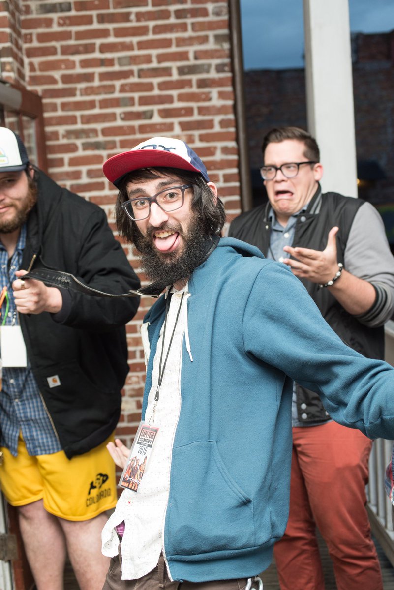 capefearcomedy's tweet photo. These guys looks like if Muppets were made into people #CFCF2015 @davelosso @Sam_Tallent @JoshLatheComedy https://t.co/7hM58ZhGqD