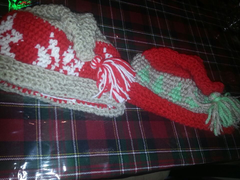 Plaidalicious's tweet image. Mine &amp;amp; George's new winter hats. #strandedcolourwork #crochet