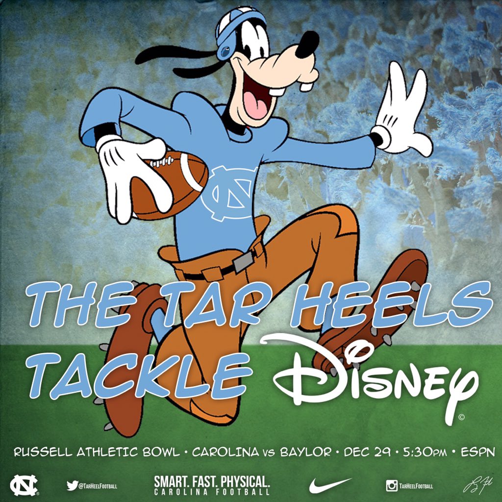 GunterBrewer's tweet photo. .@RussellAthBowl @WaltDisneyWorld Tar Heels headed your way- #FreakFun https://t.co/q1zRMyEqNK