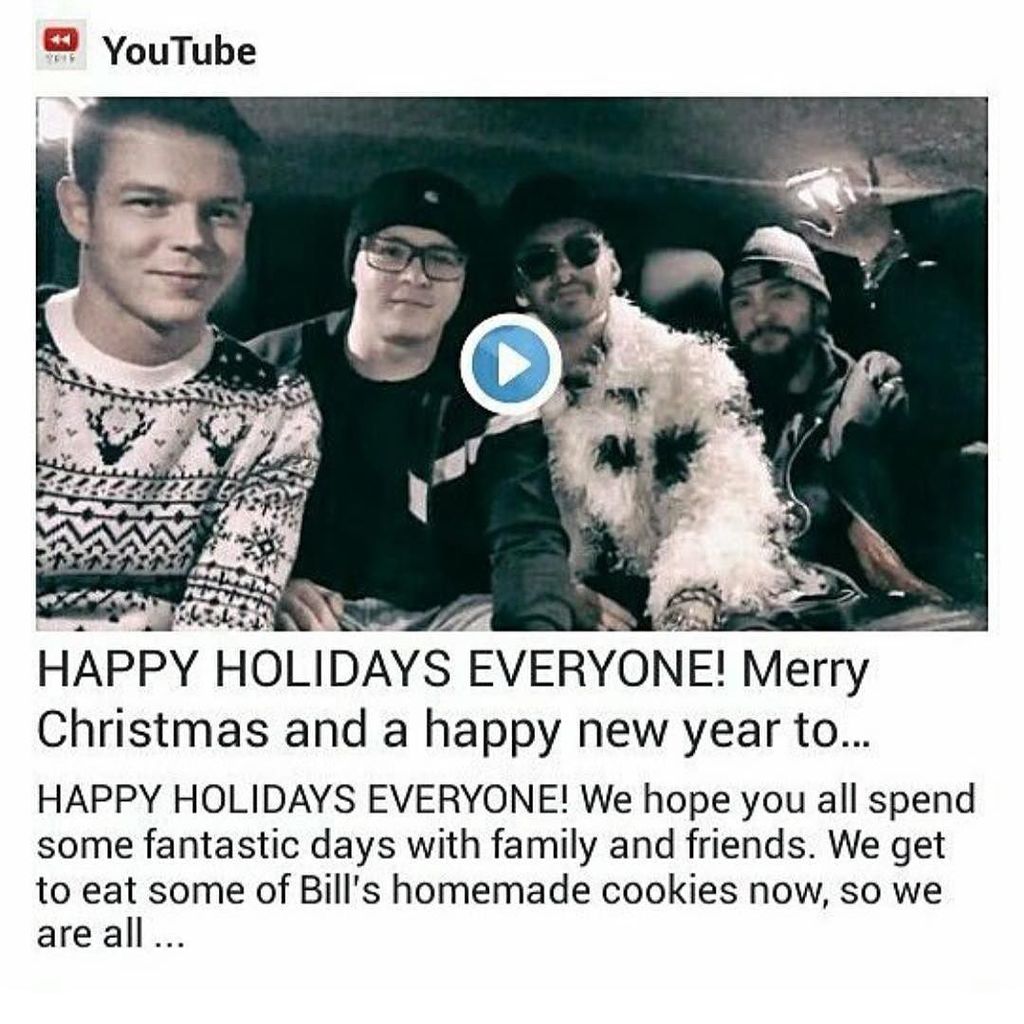 tokiohotel's tweet photo. Merry Christmas!!!! go and check our #youtube for a special Christmas message https://t.co/dpmWejcf2K https://t.co/KXAOXDWxEf