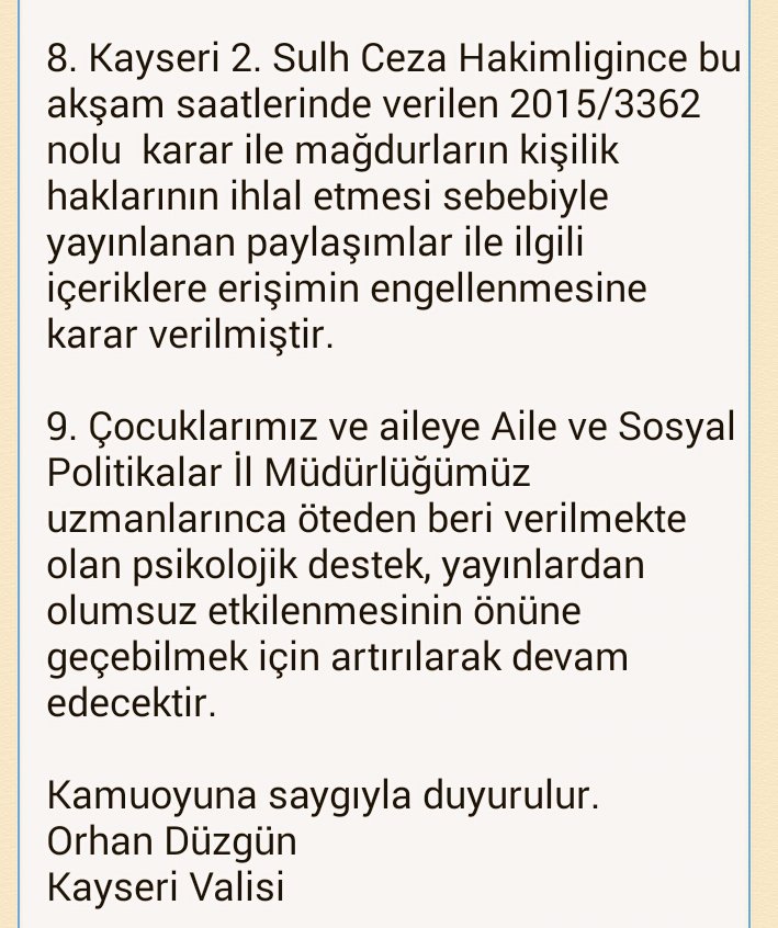 DuzgunOrhan's tweet photo. İlimizde iki çocuğa yapılan şiddet uygulamasına yönelik aşagıdaki açıklamaların  yapılması zorunlu görülmüştür. https://t.co/2hQzOzM1xJ