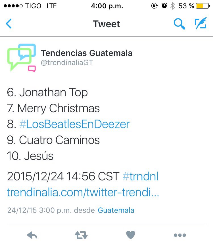 BeatlesDayGT's tweet photo. Según @trendinaliaGT #LosBeatlesEnDeezer son más populares que Jesús. 😂😂😂😂 #SigueLaMúsica https://t.co/Pvqow7JuSC