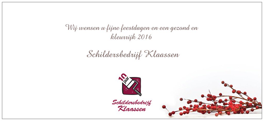 Fijne feestdagen en een kleurrijk 2016.