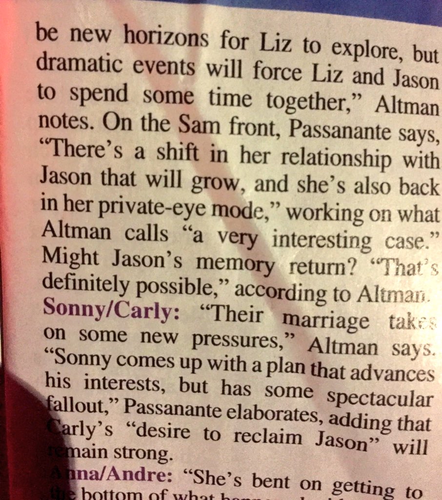 athena606's tweet photo. Soap opera digest #jasam #gh so excited https://t.co/XmpCipOaYP