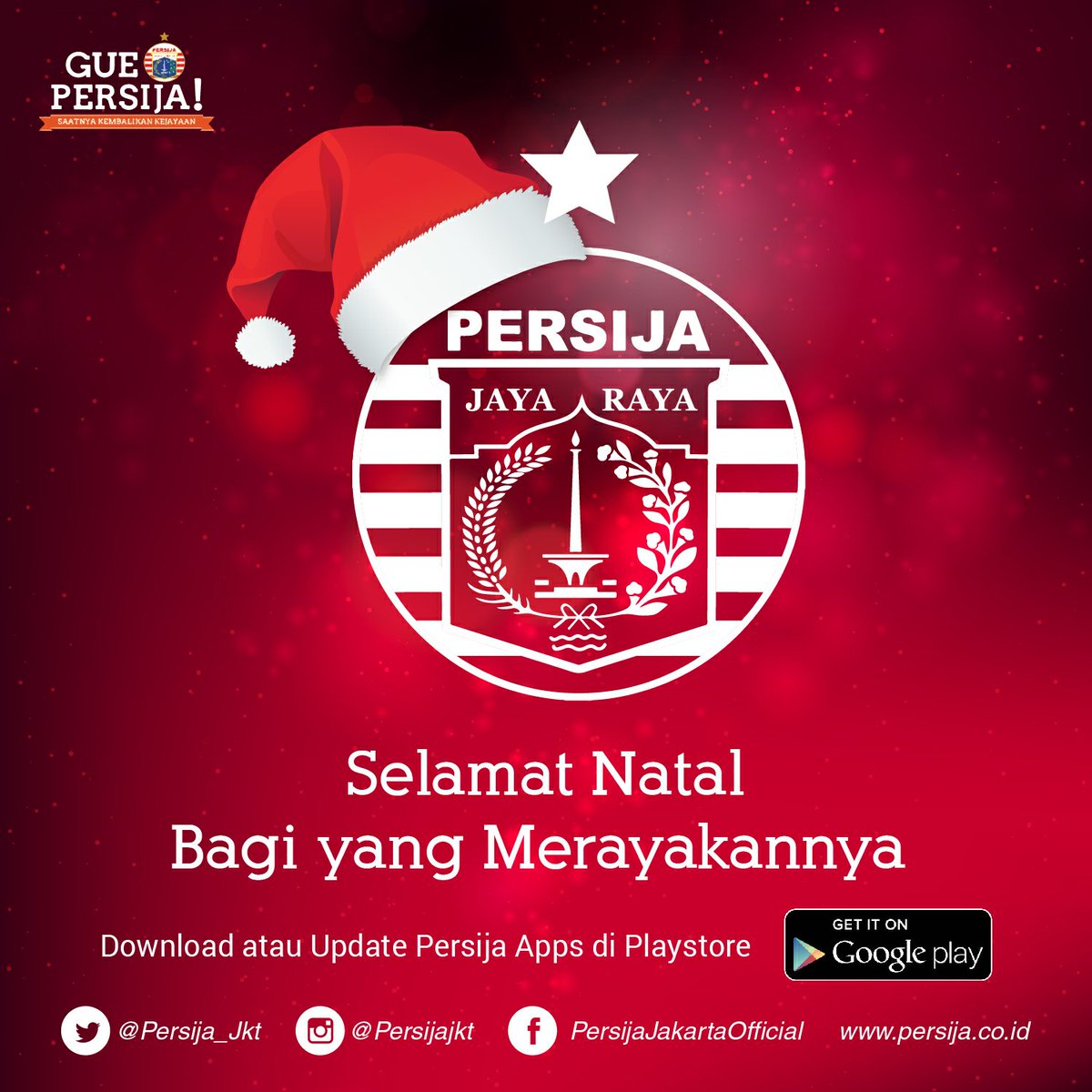Selamat Natal bagi yang merayakannya.

#GuePersija