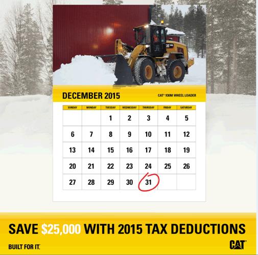 CarterUsed's tweet photo. Receive a $25K tax deduction on equipment purchases up to $200K in 2015! #CarterCAT https://t.co/3a9NLsmzjM https://t.co/AYEtwZQUbE
