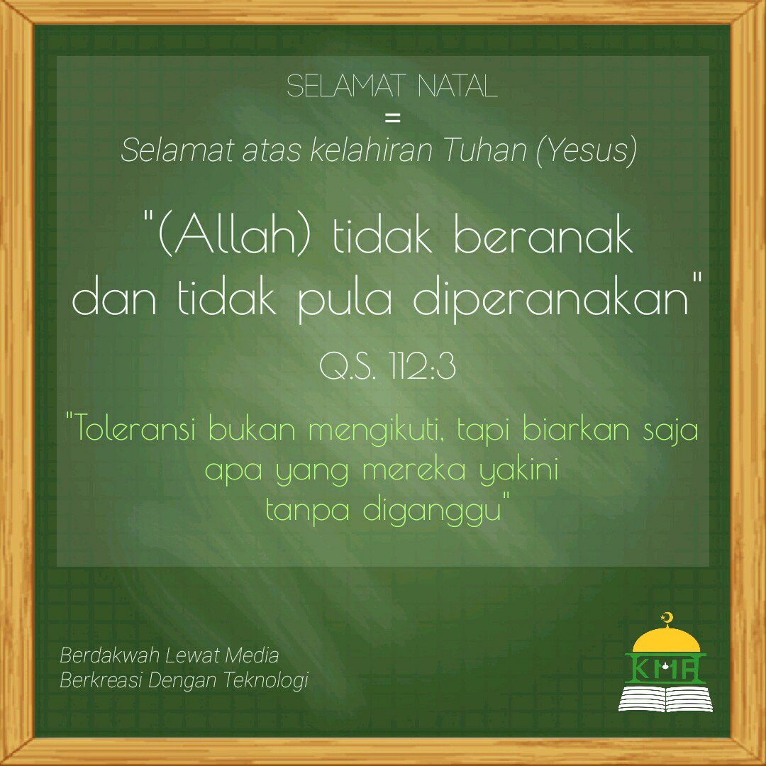 LDK_KMA's tweet photo. Toleransi bukan mengikuti, tapi biarkan saja apa yang mereka yakini tanpa diganggu. https://t.co/CLuwgAtTsa