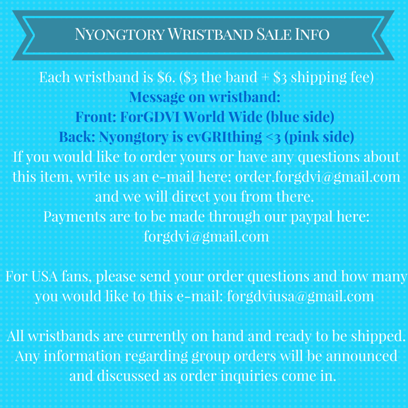 ForGDVI's tweet image. [ForGDVI World Wide Wristband Sale] To celebrate, we decided to create something special for all #Nyongtory fans :)