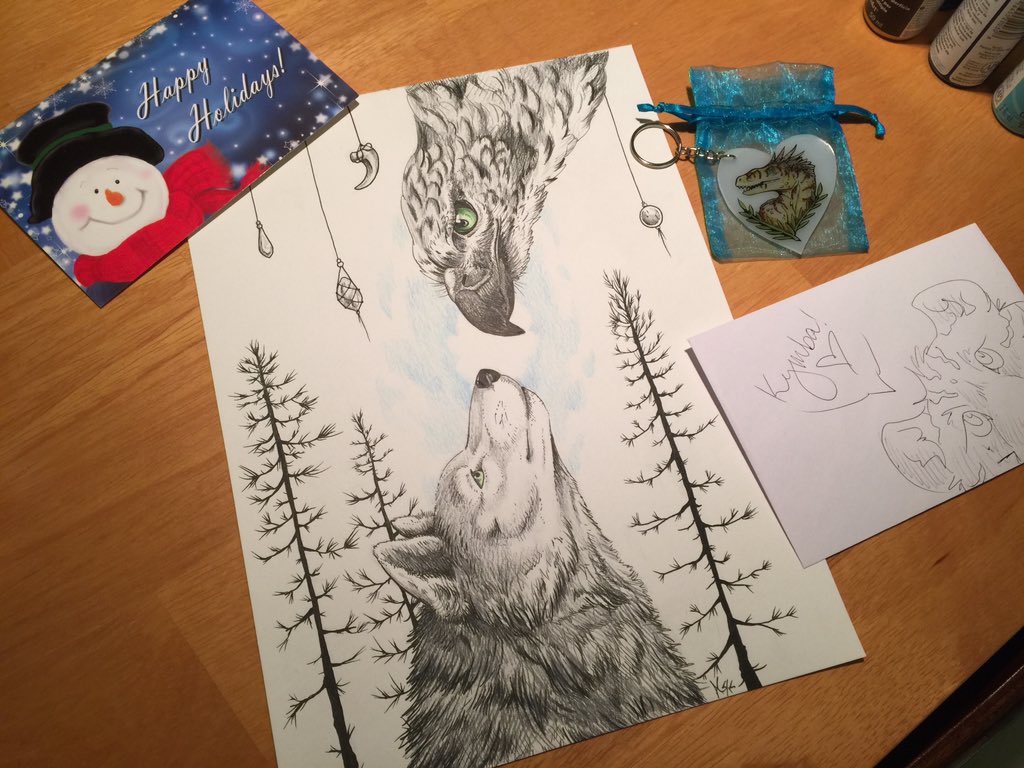 Vaeflare's tweet photo. My #CraftySecretSanta gift arrived & oh my goodness it is SO "me!" Thank you so much @GaiaPrints for everything! <3 https://t.co/MYH5Y69TcM
