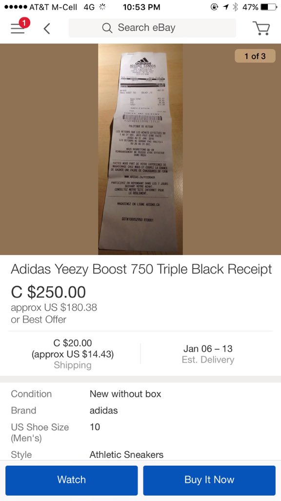 SolaveiHouston's tweet photo. WOW.. #YEEZYBOOST ..Don't buy yeezys on eBay since people can just sell the fakes with a receipt..smh https://t.co/3xzFWWWZPS