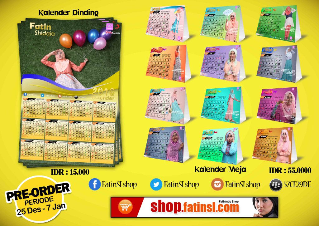 Fatinistic's tweet photo. PRE-ORDER kalender 2016 :
1. dinding ukuran A3: 30x45cm (1 lembar)
2. meja (12 lembar)
Minat? Hub @Fatinslshop https://t.co/GOQxPjGVJC