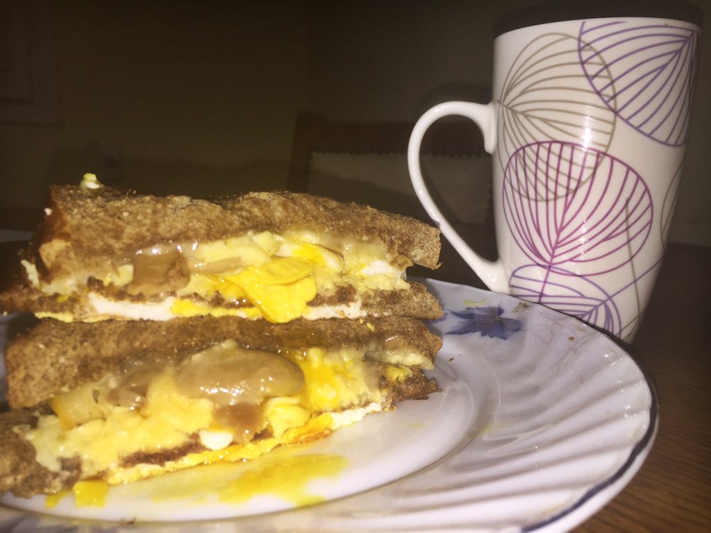 HeyitsAmira's tweet photo. Finally I have time for proper breakfast ๐ #toast #pouchedegg #mushrooms #cheese #coffee https://t.co/I8osxtRSIx