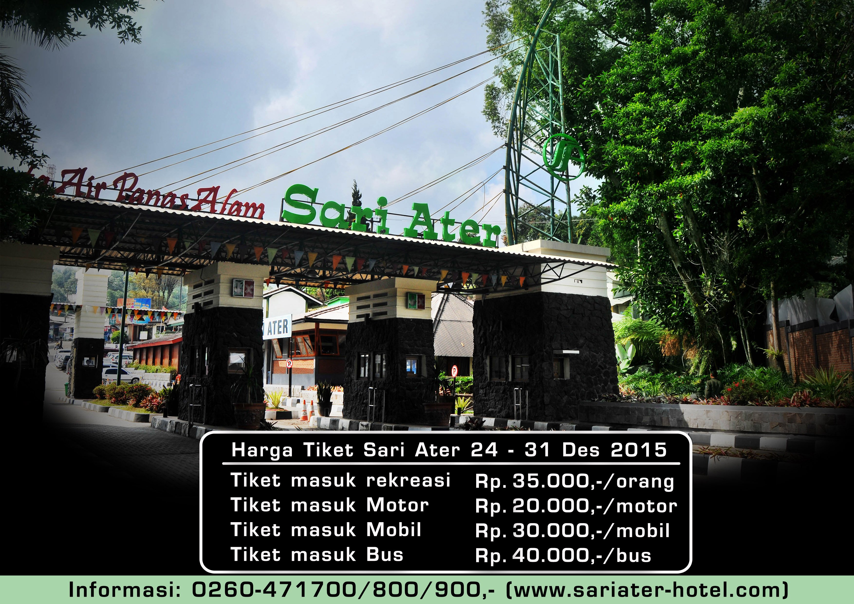 Sari Ater on X: "Harga tiket rekreasi & tiket masuk kendaraan