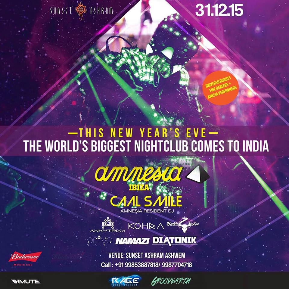 #GigNight #NewYearsEve <a href="/SunsetAshramGoa/">Sunset Ashram Goa</a> #AmnesiaIbiza RSVP - facebook.com/events/9622018… \0/ 🎉 #SoundsOfTheUnderground