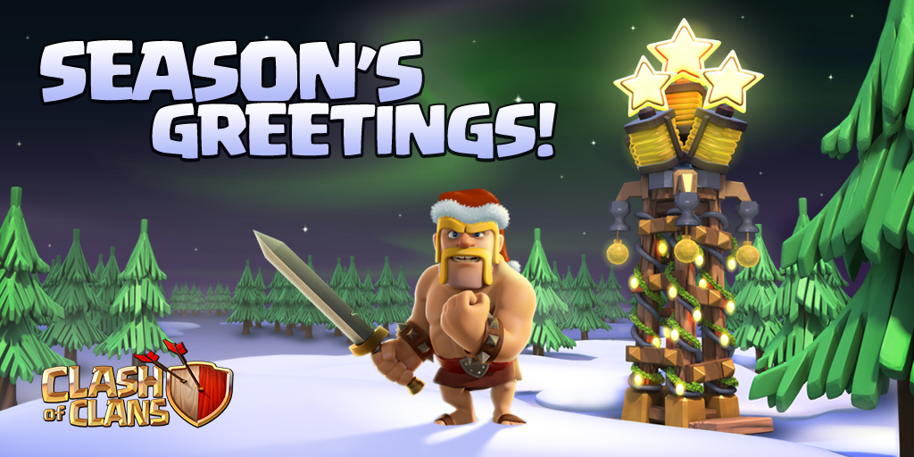ClashofClans's tweet photo. We wish you a wonderful Holiday Season, Chief! https://t.co/cifoD6TEGc