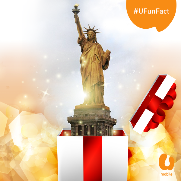 umobile's tweet photo. What's the world's biggest X'mas gift? It's the Statue of Liberty, given to the USA by the French in 1886. #UFunFact https://t.co/tZs9UWACkn