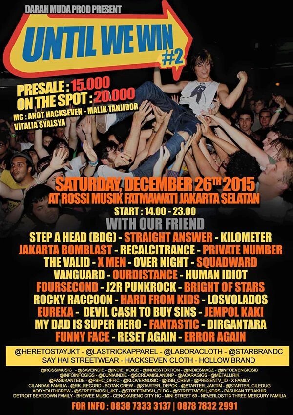 besok kita ada show dirossi music fatmawati jam 17:30 tiketnya murah cuma 20rb datang yaaa😘