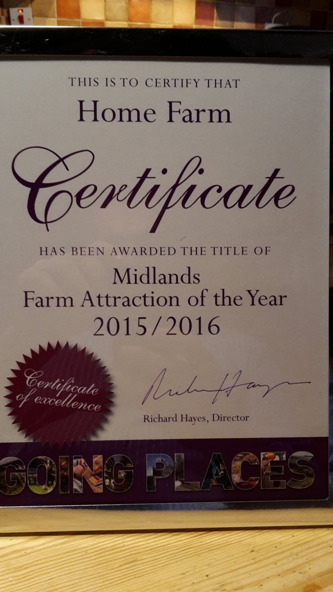 Fab Christmas present for us at the farm being awarded  going places Midlands farm attraction of the year!